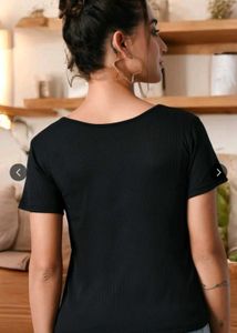Classic Black Button-Up Top