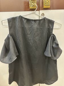 Black Cold Shoulder Top