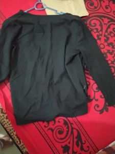 Black Open Front Cardigan