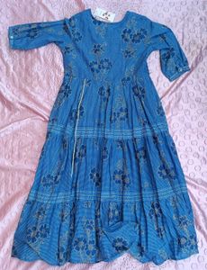 Blue Floral Tiered Kurta