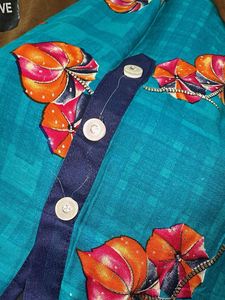 Teal Kurta with Yellow Pants