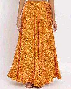 Beautiful Orange Bandhani Skirt
