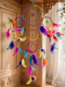 🌈🪶 MULTICOLOUR DREAM FEATHER CATCHER