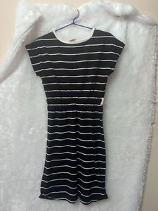 Striped Black &amp; White Casual Dress
