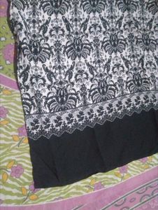 Vintage Black &amp; White Patterned Dress