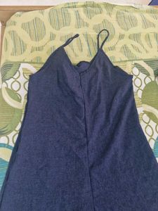 Dark Blue Spaghetti Strap Dress