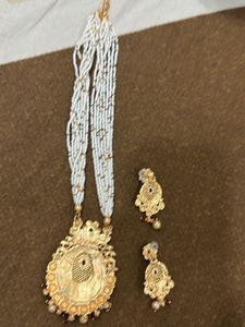 Elegant Beaded Necklace &amp; Earrings Set