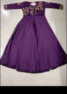 Elegant Purple Embroidered Anarkali Dress