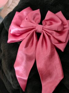 Triple Layer Pink Satin Hair Bow