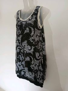 Sparkling Black &amp; White Sequin Top
