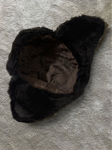 Brown Faux Leather Trapper Hat