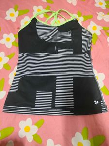 Graphic Tank Top with Neon Straps