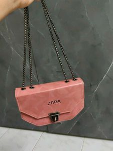 Chic Pink Zara Chain Shoulder Bag