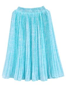 Pleated Blue Floral Skirt
