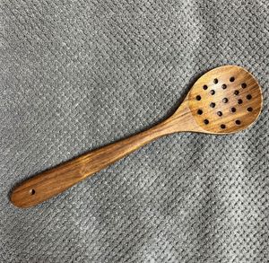 Premium Pure Handmade Wooden Brown Skimmer Spoon