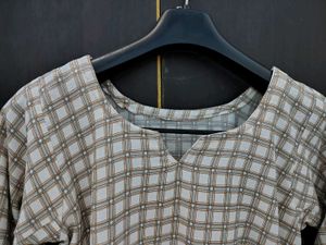 checked kurta set ( coordset)