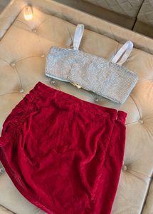 COMBO ALERT 🚨 Crop Top &amp; Velvet Skirt