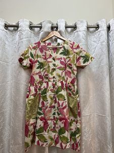 Floral Print Button-Down Midi Dress