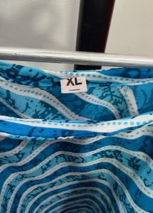 Blue Striped Cotton Kurta