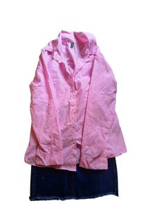 Pink Striped Corset Shirt