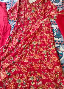 Beautiful Red Floral Kurta Set