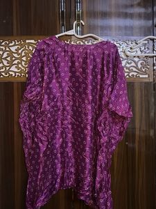 Purple Glazed Shining Printed Kurta