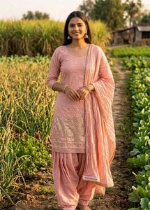 Stylish Pink Patiala Suit Set