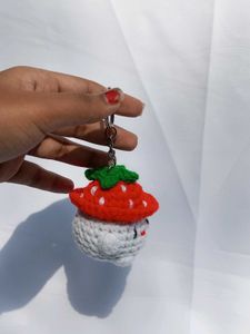 mushroom🍄 crochet Keychain