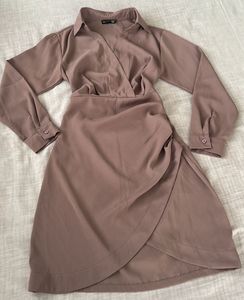 Elegant Mauve Wrap Dress