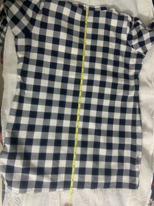 Plus Size Checked Cotton Tunic Top