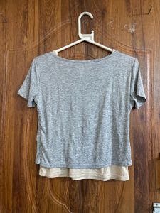 Layered Grey &amp; Beige T-Shirt