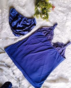 lace detail embroidery Floral Camisole &amp; Panty Set