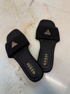 Guess Embellished Black Slides