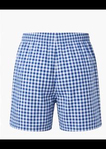 Men's Blue Gingham Boxers