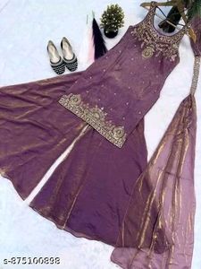 Elegant Teal Embroidered Sharara Set