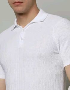 celio men chevron regular fit White Polo T-Shirt