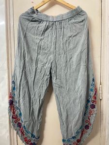 Boho Embroidered Palazzo Pants