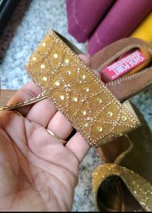 new golden Flat Sandals