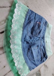Denim &amp; Lace Skirt