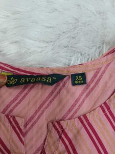 Pink Striped Kurta