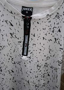 Cute Graphic Zip Neck T-Shirt