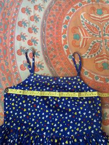 Blue Heart Print Mini Dress