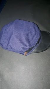 leather and cotton mix cap