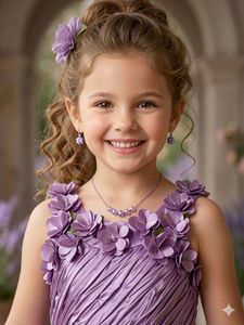 Beautiful Purple Flower Girl Dress