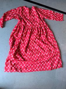 Red Floral Kurta Set with Pants and dupatta