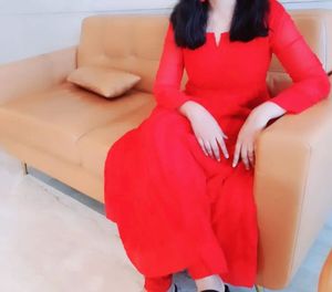 Chikankari Red Kurta With Pant