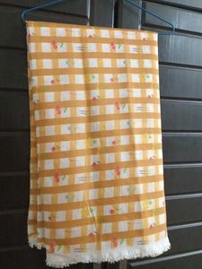 Trendy Yellow &amp; White Gingham thaan fabric 5mt
