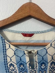 Blue And White Kurti From W