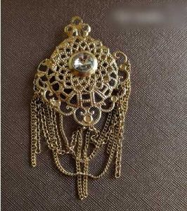 Vintage Style Brooch with Dangling Chains