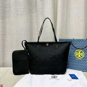 TORY BURCH**T MONOGRAM TOTE BAG WITH POUCH*